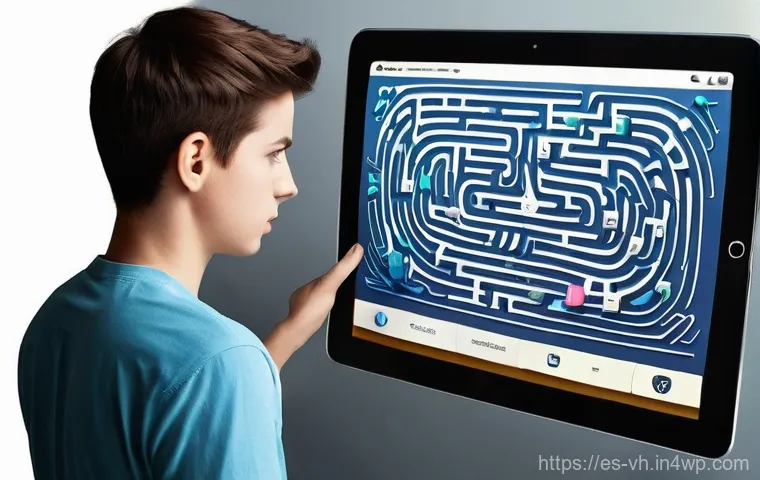 다크패턴과 사용자 신뢰 - **Prompt 1: The Labyrinth of Hidden Choices**
"A young adult, perhaps in their early twenties, w...