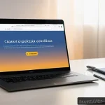 Home 23 다크패턴의 법적 맥락 - A modern Spanish consumer browsing a laptop in a cozy home office, carefully reading online terms an...